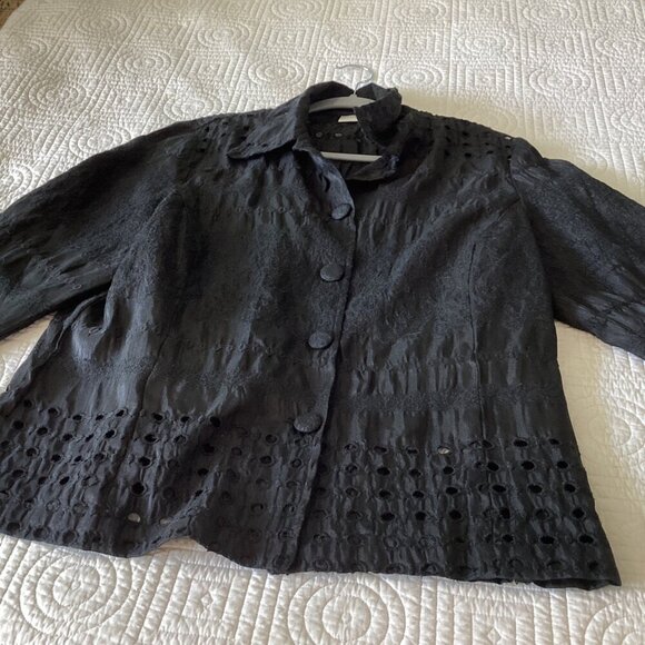 Chico’s Blazer Jacket Women’s Size 2 L Black - Picture 5 of 9